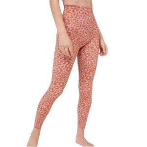 Aerie Offline 7/8 Leggings Hi-Rise Leopard Print tan pink